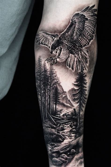 Forest tattoo | Татуировки рукава, Пейзажное тату, Татуировки викингов