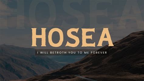 Getting Started - Books of the Bible: Hosea