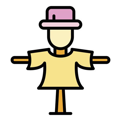 Scarecrow in a hat icon color outline vector 15145914 Vector Art at ...