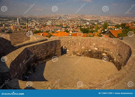 Ankara Castle. View of the Fortress Stone Wall from the Inside ...