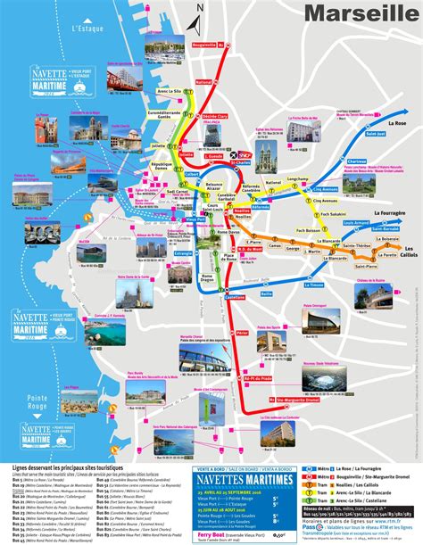 Marseille metro map with main tourist attractions - Ontheworldmap.com