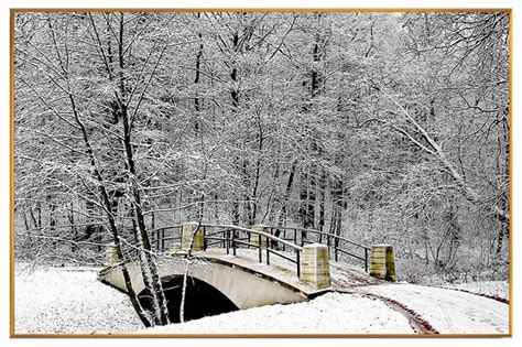 Abstract Painting City Winter Snow Bridge Art Canvas Paintings Wall Pictures Kids Poster Wall ...