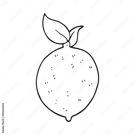 black and white cartoon lemon Stock Vector | Adobe Stock