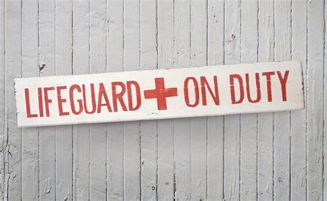 Lifeguard on Duty Sign, Lifeguard Sign, Wall Decor | Beach themed room, Beach signs, Lifeguard