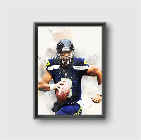 Russell Wilson Seattle Seahawks Poster Print Sports Art | Etsy