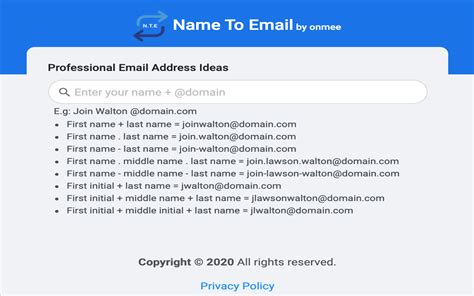 Name to Email by Onmee v1.1 - Best extensions for Firefox