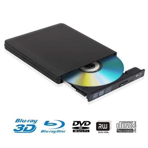 External Blu Ray DVD Drive 4K 3D, USB 3.0 Portable Blu-Ray BD CD DVD Player Reader Burner for ...