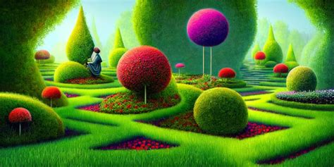 Beautiful artwork garden of the future, overgrown with | Stable ...