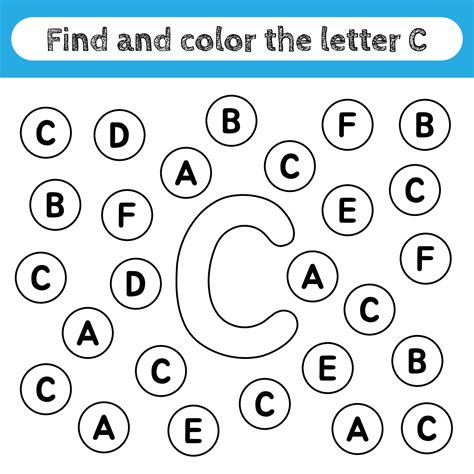 Learning worksheets for kids, find and color letters. Educational game ...