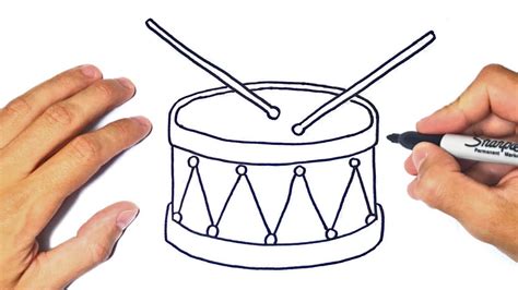 How to draw a Drum Step by Step Drum Drawing Lesson