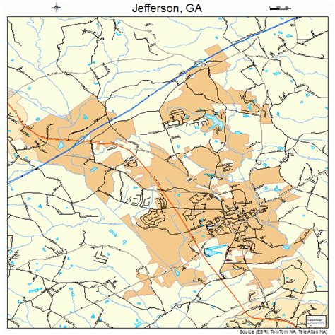 Jefferson Georgia Street Map 1341988