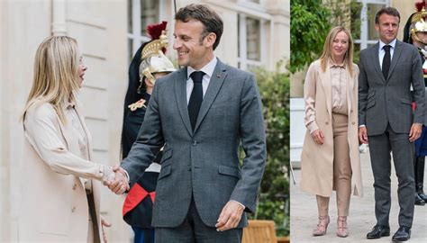 Giorgia Meloni, il look studiato per l'incontro con Emmanuel Macron