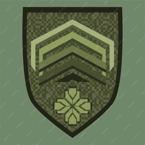 Premium Vector | Green military ranks shoulder badge army soldier chevron uniform sign green ...