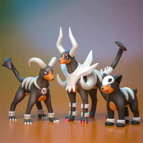 3D Model STL Scaled Houndour Evolution Line STL digital File - Etsy