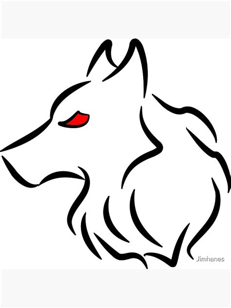 "cool wolf - line drawing" Poster for Sale by Jimhanes | Redbubble