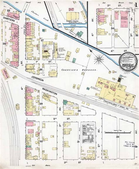 1889 Town Map of Mansfield Borough Allegheny County | Etsy