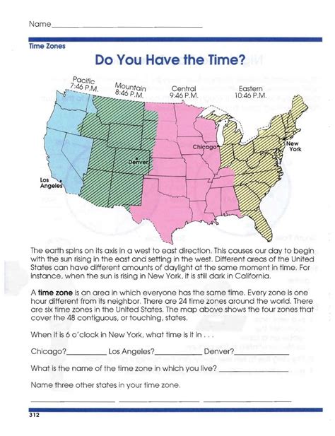 Global Geography Worksheets 6 Time Zones | Geography worksheets, Geography, Worksheets