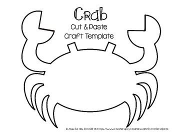 UPDATED! Ocean Animals Cut and Paste Craft Template - Crab by ...