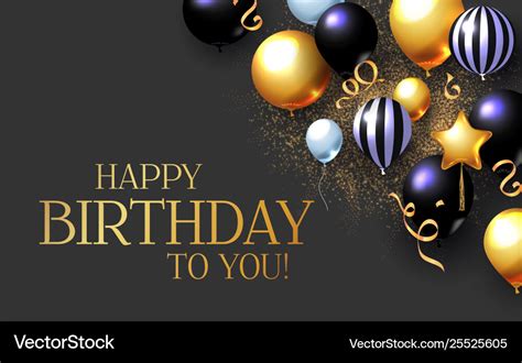 Happy birthday congratulations card template Vector Image