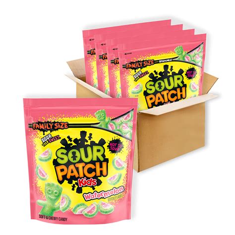 Buy SOUR PATCH KIDS Watermelon Soft & Chewy Candy, Family Size, 4 - 1.8 ...