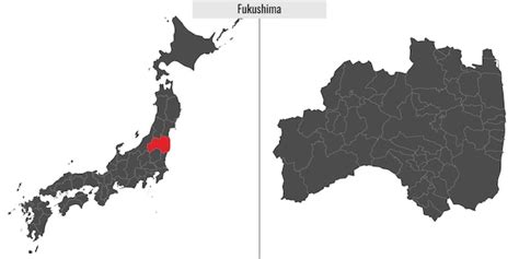 Premium Vector | Map of fukushima prefecture of japan