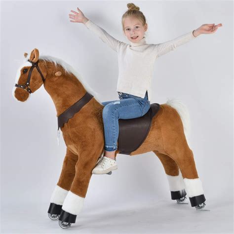 WondeRides Ride On Rocking Horse Toy Plush Walking Animal Giddy Up Pony ...