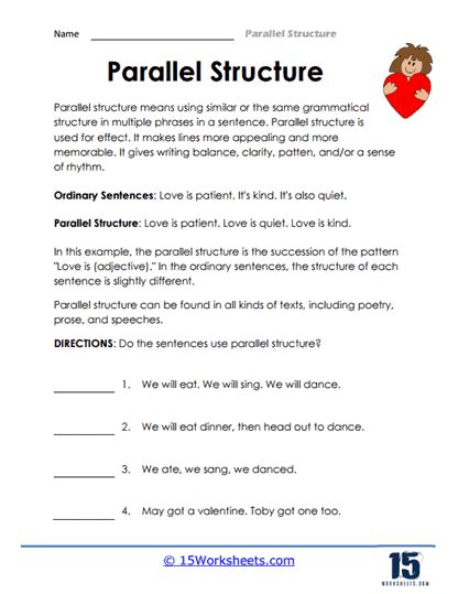 Parallel Structure Worksheets - 15 Worksheets.com