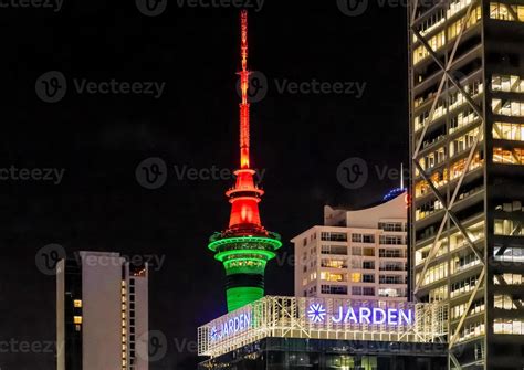 Auckland at night with sky tower 20078195 Stock Photo at Vecteezy