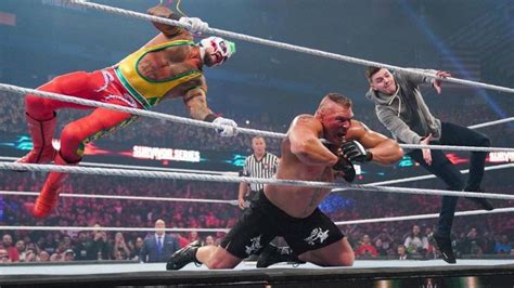 Rey Mysterio and his son Dominik hit a 619 on Brock Lesnar : r ...