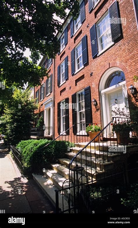 Washington DC Georgetown historic row houses private residences Stock ...