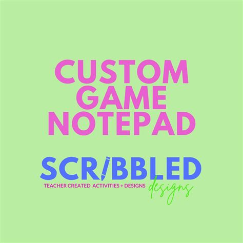 Custom Game Notepad - Etsy