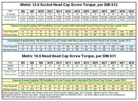 سنتيمتر الهواة عمليه الضرب metric socket head cap screw torque chart - panificioquintarelli.com