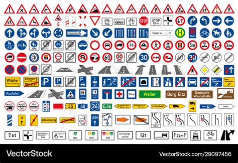 Collection road signs in germany Royalty Free Vector Image