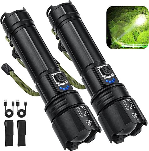 Led Brightest Flashlights High Lumens Rechargeable, 250000 Lumens Super ...