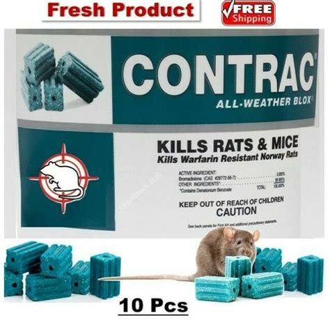 10 Pcs CONTRAC BLOX Professional Mouse Bait Rat Mice ALL WEATHER ...