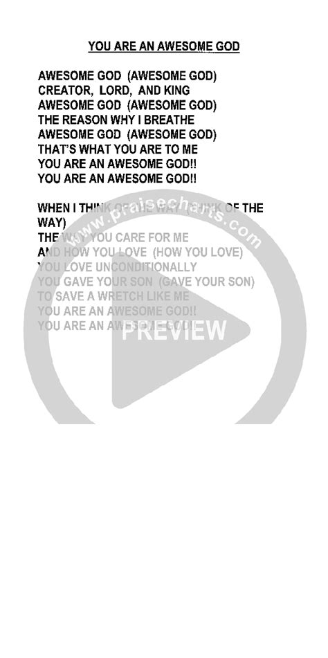 You Are An Awesome God Chords PDF (Heath Jarvis) - PraiseCharts