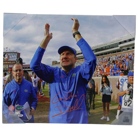 Dan Mullen Florida Gators Autographed Stretched 24x20 Canvas with Go ...