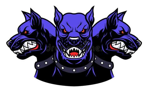 Cerberus heads. Vector illustration of angry Cerberus heads. Can be ...