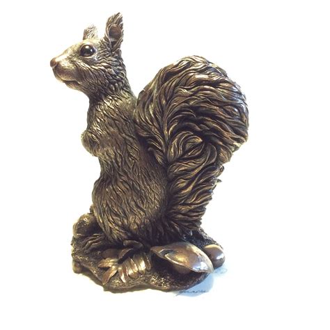 Rowan- Life-size Red squirrel Sculpture in cold-cast copper by Kirsty Armstrong Sculpture ...