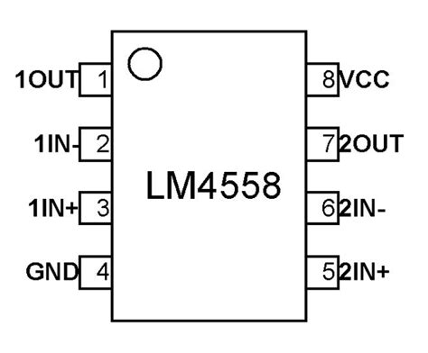 LM4558 Dual Op-amp Pinout, Features and Datasheet