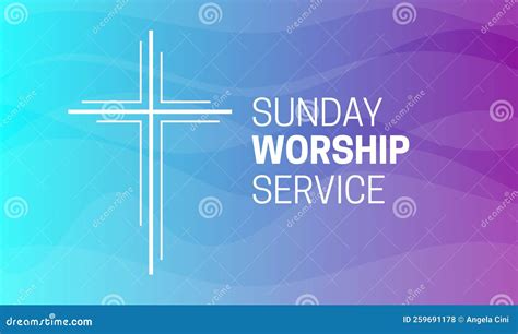 Sunday Worship Service Background Illustration with Christian Cross ...