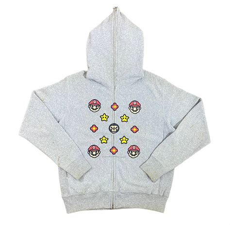 Bape Bape Baby Milo x Mario Full Zip Hoodie 2008 | Grailed