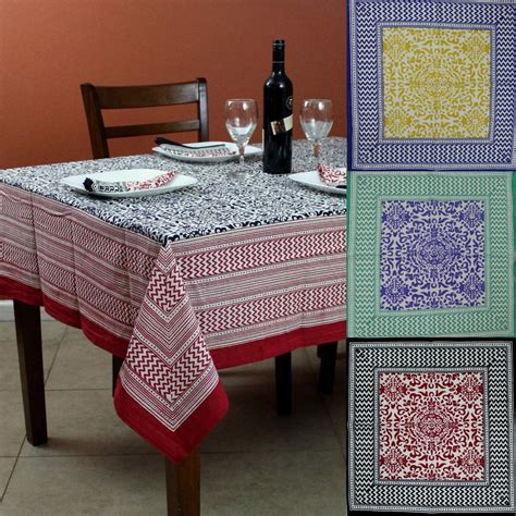 Cotton French Country Geometric Tablecloth Square Napkin Table Linen