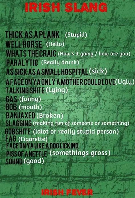 Irish slang | Irish slang, Irish words, Irish quotes