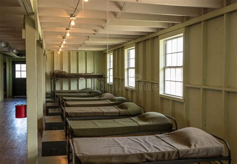 Fort Knox, Kentucky, USA February 25, 2023 Bunks in a World War Two Barracks on the Grounds of ...