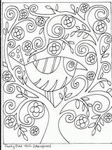 Rug Hooking Paper Pattern FUNKY BIRD Folk Art MODERN PRIMITIVE UNIQUE  sketch template
