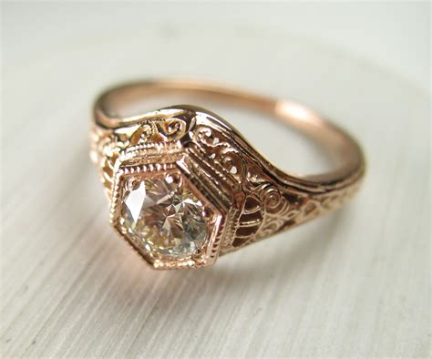 Custom Vintage Rose Gold Diamond Wedding Ring - Spexton Custom Jewelry