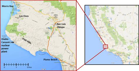 Maps showing the geographical location of the Diablo Canyon nuclear... | Download Scientific Diagram