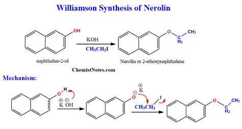 Williamson ether synthesis: simple mechanism, 3 examples - Chemistry Notes