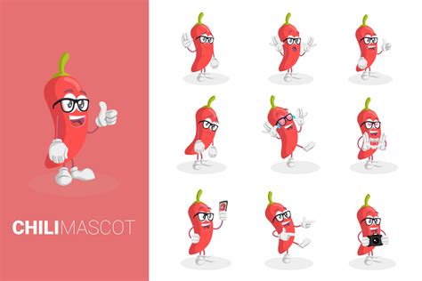 Cute characters for chili a complete set 11542842 Vector Art at Vecteezy